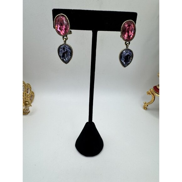 Heidi Daus Signature Style Crystal Drop Earrings Pierced With Omega Back - Picture 1 of 8